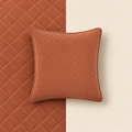Terracotta Diamond Quilted Square Cushion