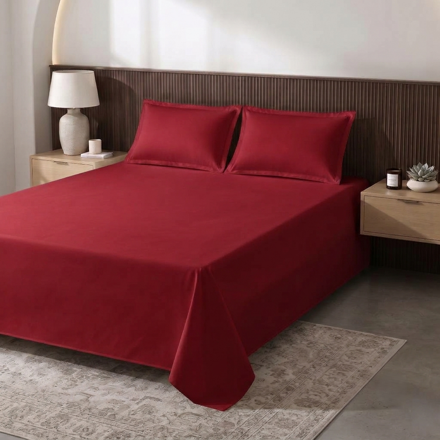 Burgundy Luxury Bed Sheet Set