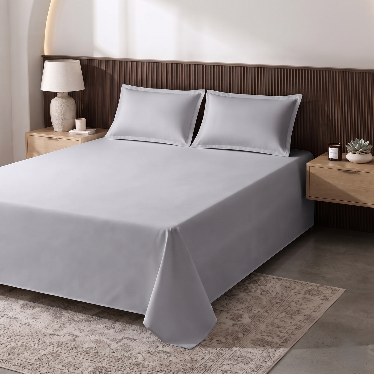 Silver Grey Bed Sheet Set