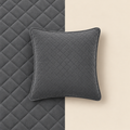Charcoal Grey Diamond Quilted Square Cushion