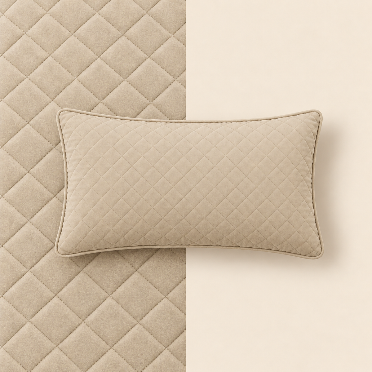 Sandstone Diamond Quilted Lumbar Pillow