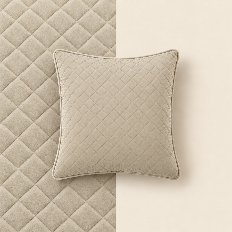 Sandstone Diamond Quilted Square Cushion