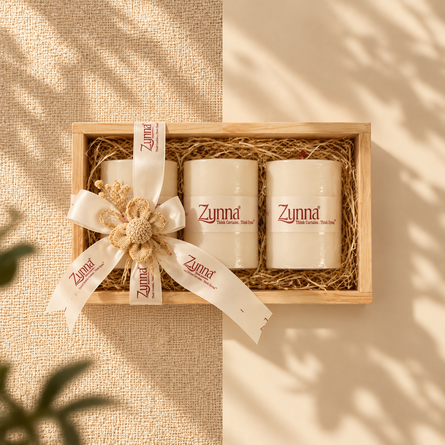 Zynna Luxury Candle Gift Set – Elegant Wooden Box Hamper