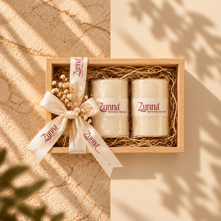 Zynna Luxury Candle Duo – Premium Wooden Gift Hamper