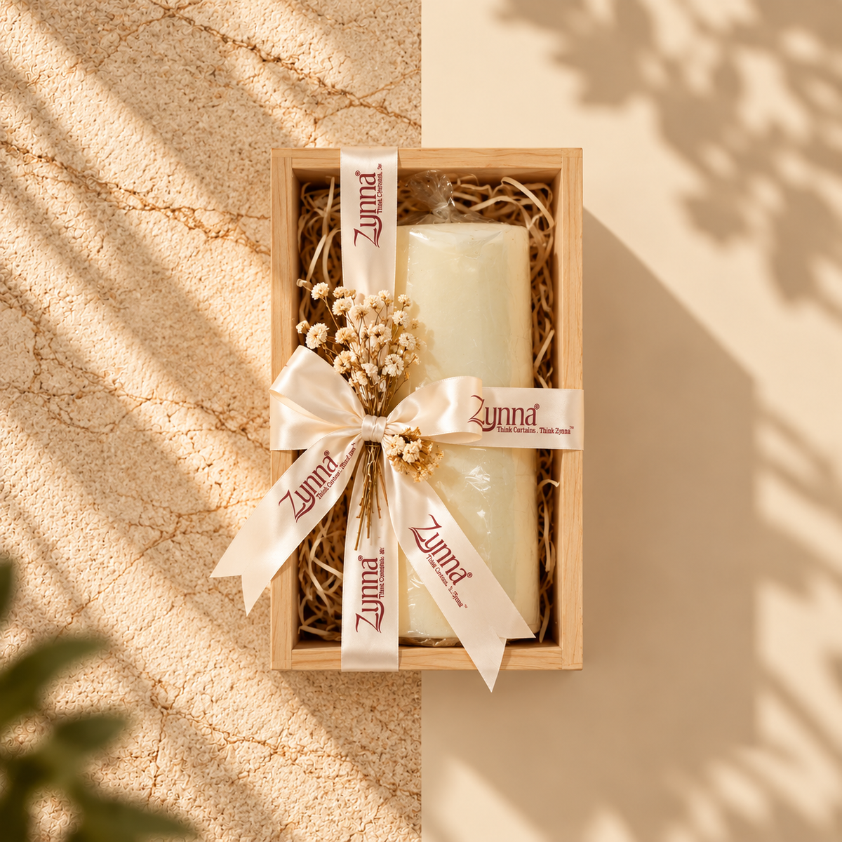 Zynna Luxury Candle Gift Box – Premium Wooden Hamper Set