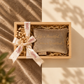 Zynna Luxury Velvet Cushion Gift Hamper – Premium Wooden Presentation Box