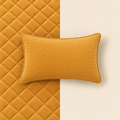 Mustard Yellow Diamond Quilted Lumbar Pillow